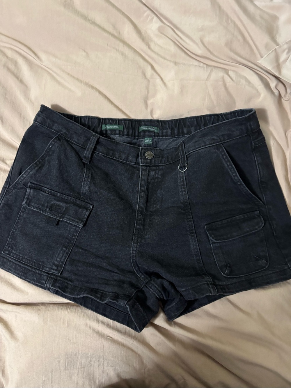 Women’s Dark Black  Casual Utility Shorts